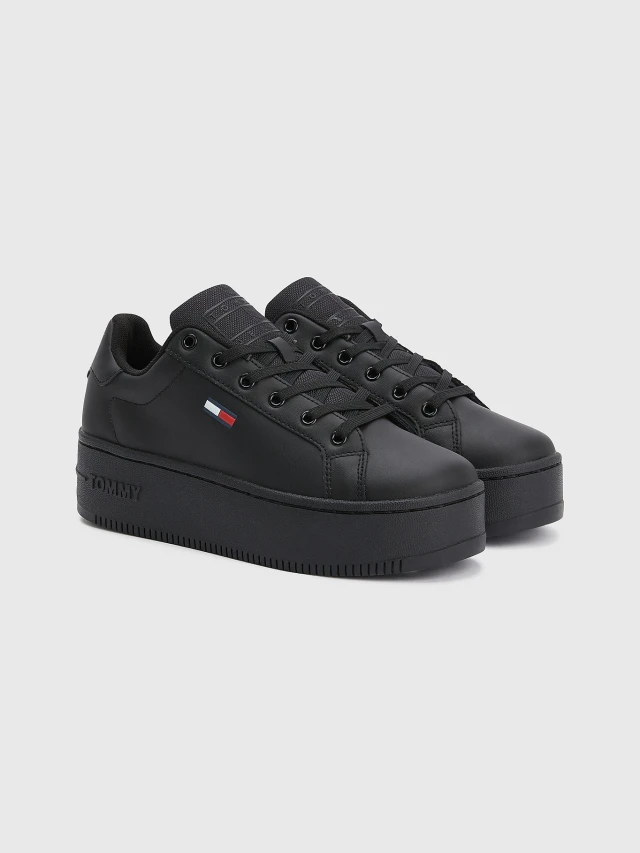 Tommy Hilfiger Tommy Jeans Flatform Essential Γυναικεία Sneakers Μαύρα