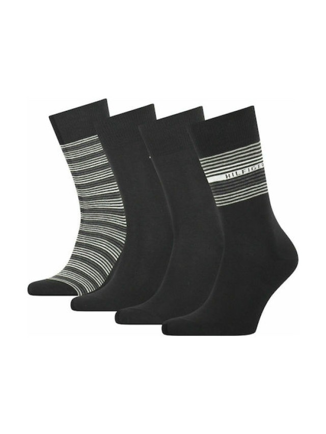 Tommy Hilfiger Th Men Sock 4P Tin Giftbox Ανδρικές Κάλτσες Μαύρες