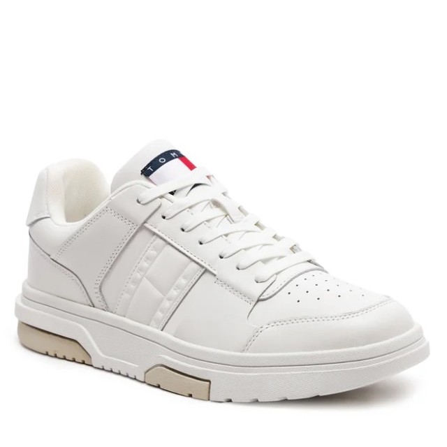 Tommy Hilfiger Tjm Leather Cupsole 2.0 Ανδρικά Sneakers Εκρού