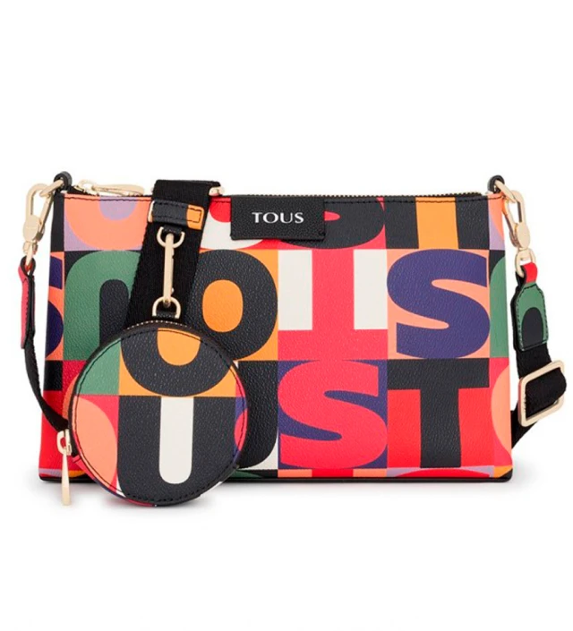 Tous Bandolera Flat Tous Mimic Multi-Negro Γυναικεια Τσαντα Multi