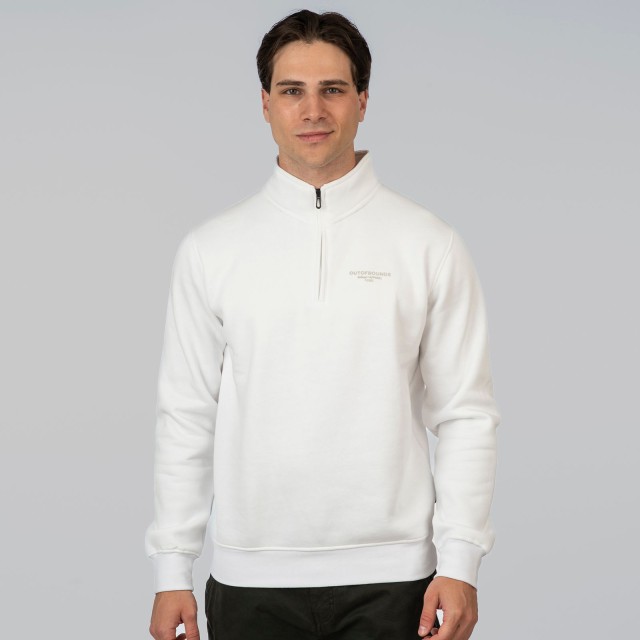 REBASE HALF-ZIP Φουτερ Λευκο