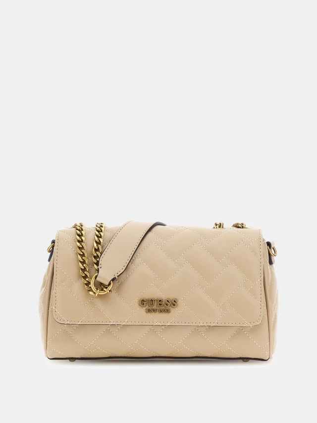 Guess Gracelynn Flap Cross  Γυναικεία Τσάντα Μπεζ