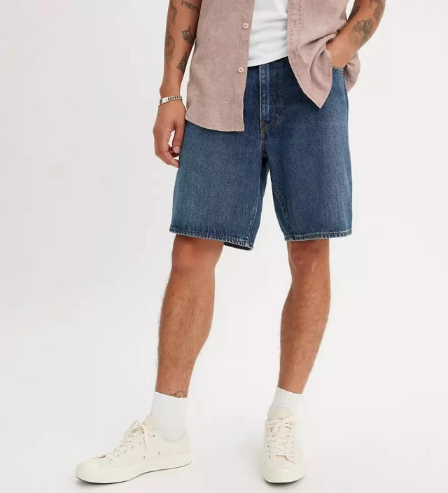 Levis 468 Stay Loose Shorts Dark Indigo - Worn In Ανδρική Βερμούδα Τζιν