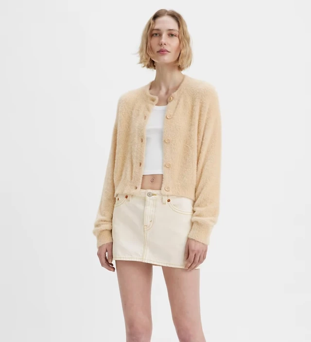 Levis Cat Cardigan Marzipan Γυναικεία Πλεκτη Ζακετα Μπεζ