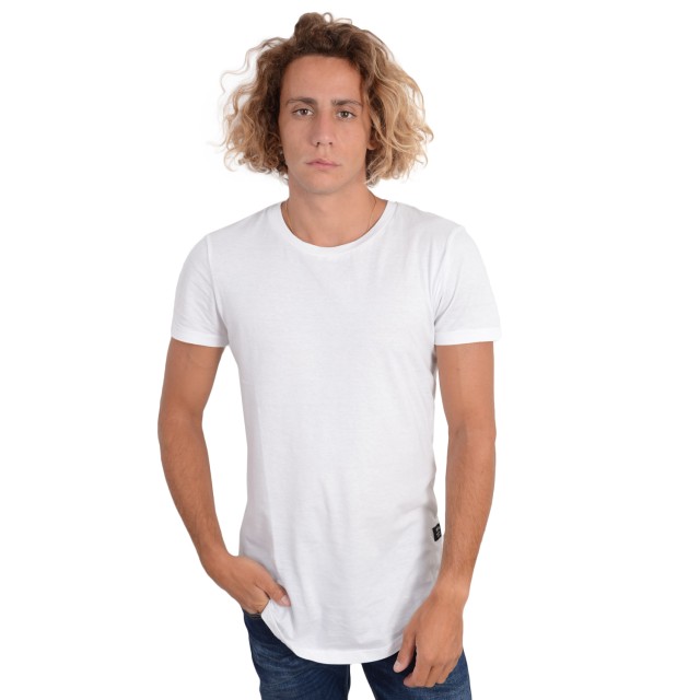 Tom Tailor 1St 007 T-Shirt With Wove Ανδρικη Μπλουζα Λευκη