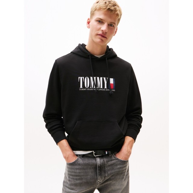 Tommy Hilfiger Tjm Reg Rwb Dna Graphic Hoodie Ανδρικό Φούτερ Μαύρο