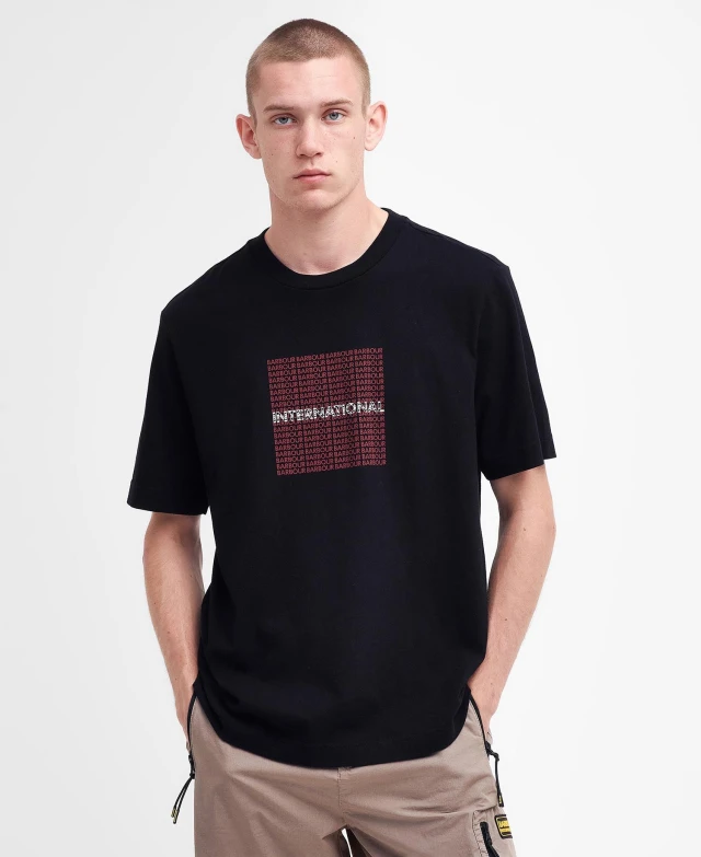 Black Barbour B.Intl Echo Tee Ανδρική Μπλούζα Μαύρη