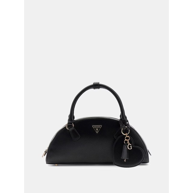 Guess Isobel Dome Satchel Γυναικεία Τσάντα Μαύρη