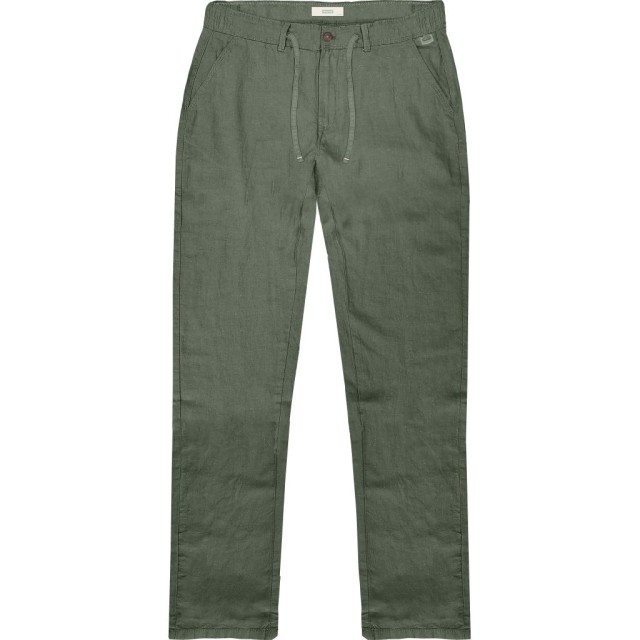 Rebase Chinos Linen Pants Ανδρικο Παντελονι Λινο Χακι