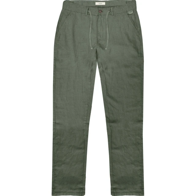 Rebase Chinos Linen Pants Ανδρικο Παντελονι Λινο Χακι