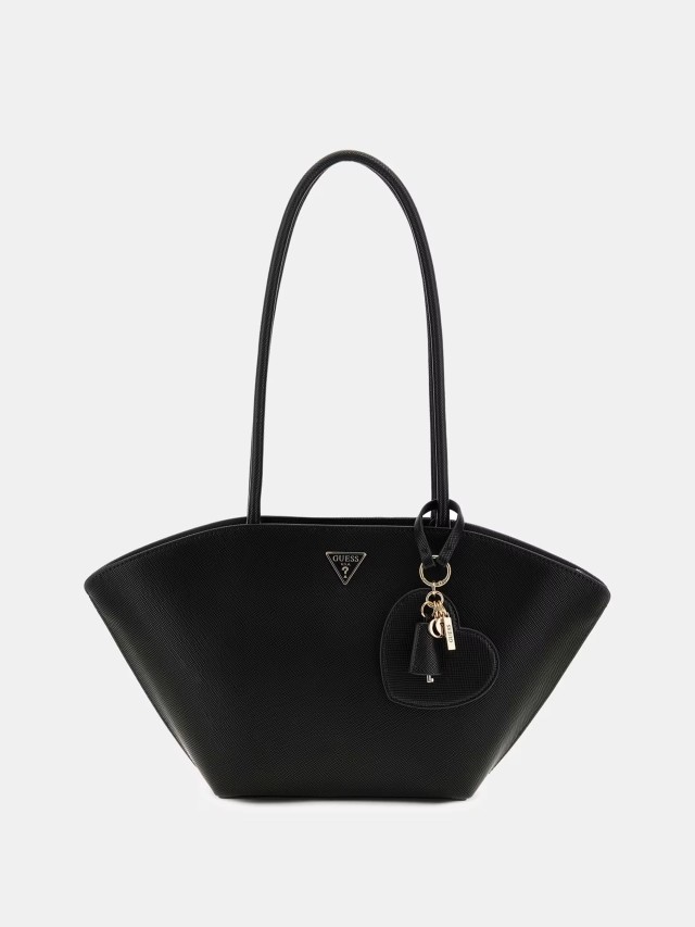 Guess Bolena Shoulder Satchel Γυναικεία Τσάντα Μαύρη