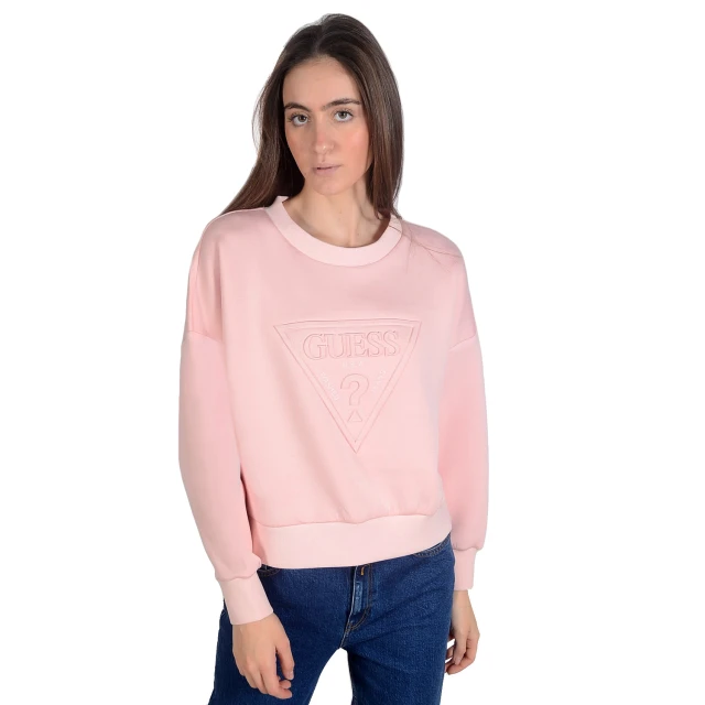 Guess Corina Sweatshirt Γυναικεια Φουτερ Ροζ