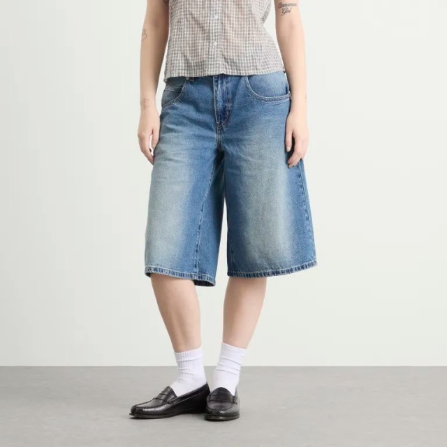 Levis SUPER BAGGY JORT MED INDIGO - WORN IN Γυναικεια Βερμουδα Τζιν