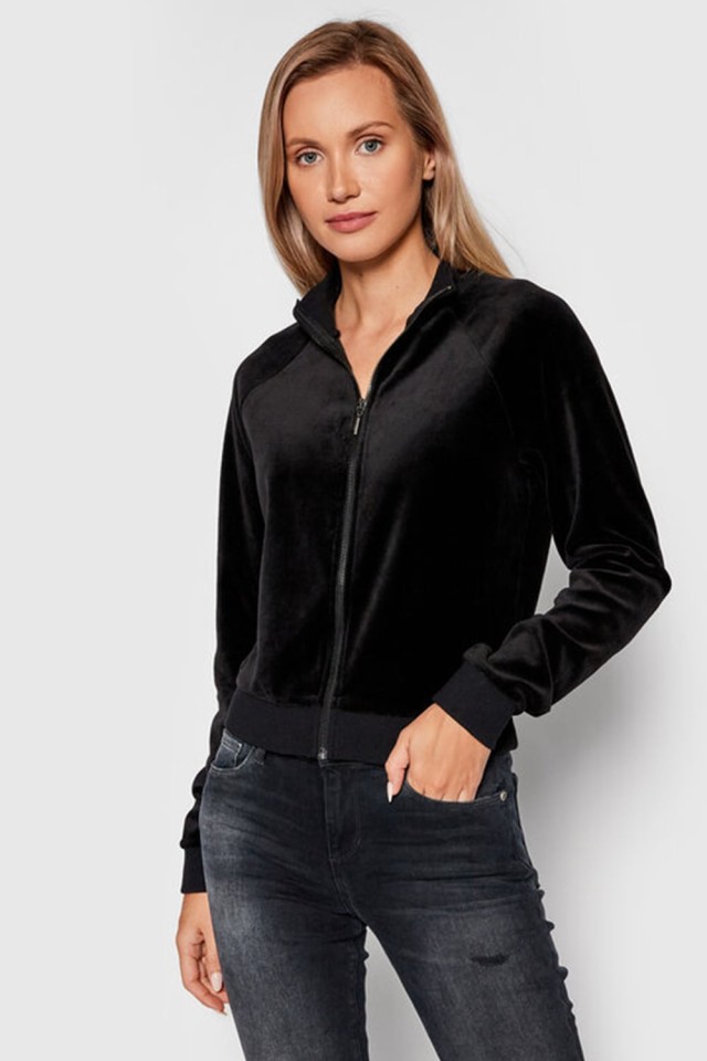 Guess Es G-Charm Logo Track Jacket Γυναικεια Ζακετα Μαυρη