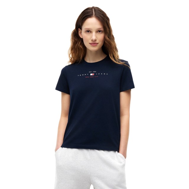 Tommy Hilfiger Tjw Reg Us Linear Ss Tee Γυναικεία Μπλούζα Μπλε