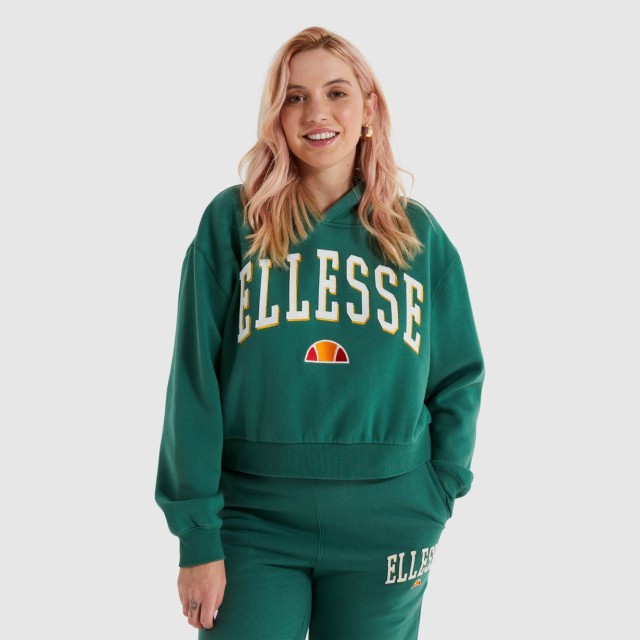 Ellesse Ramo Crop Hoody Γυναικειο Φουτερ Πρασινο