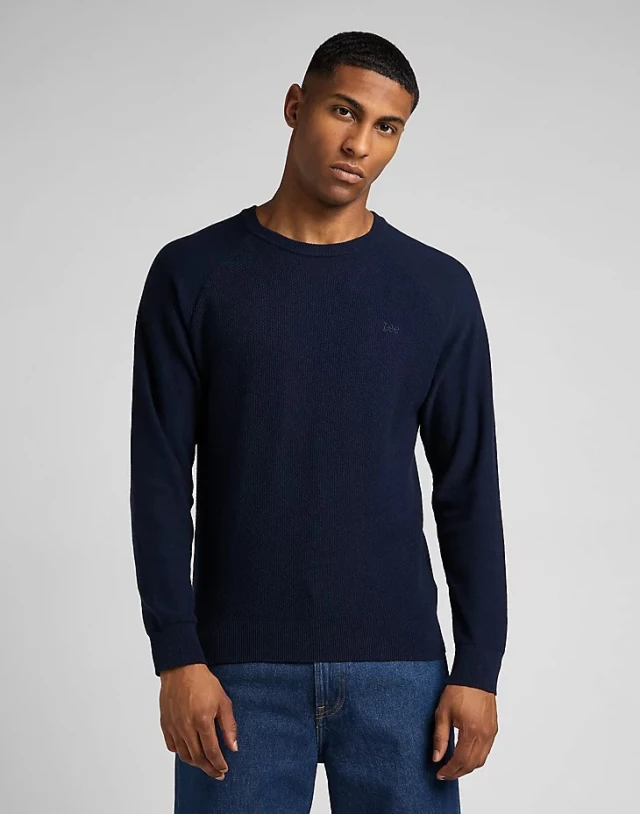 Lee Raglan Crew Knit Ανδρικο Πλεκτο Μπλε