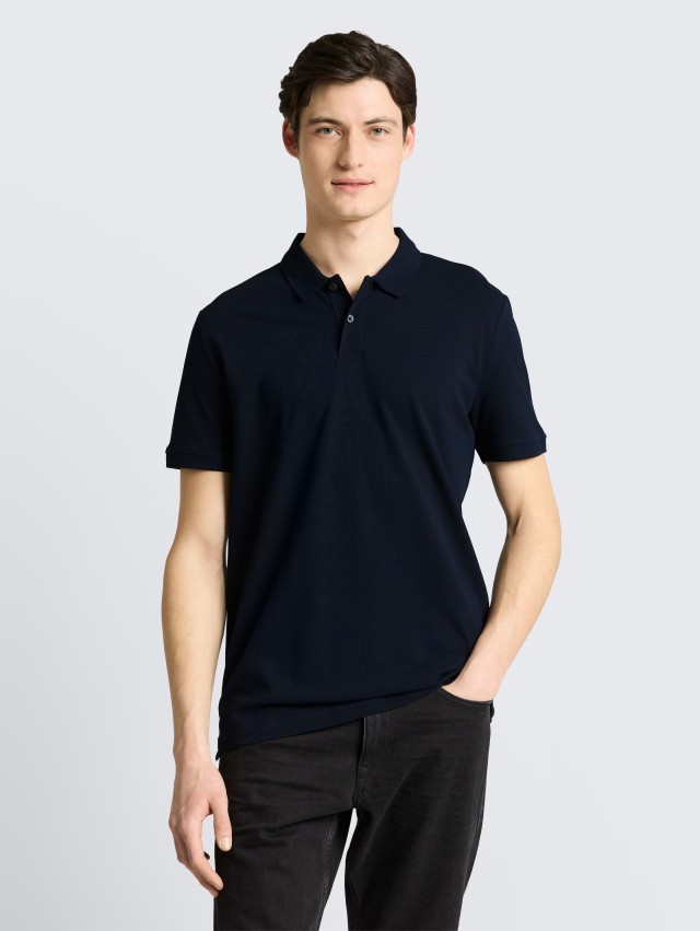 Τom Tailor Basic Polo Ανδρική Μπλούζα Polo Μπλε