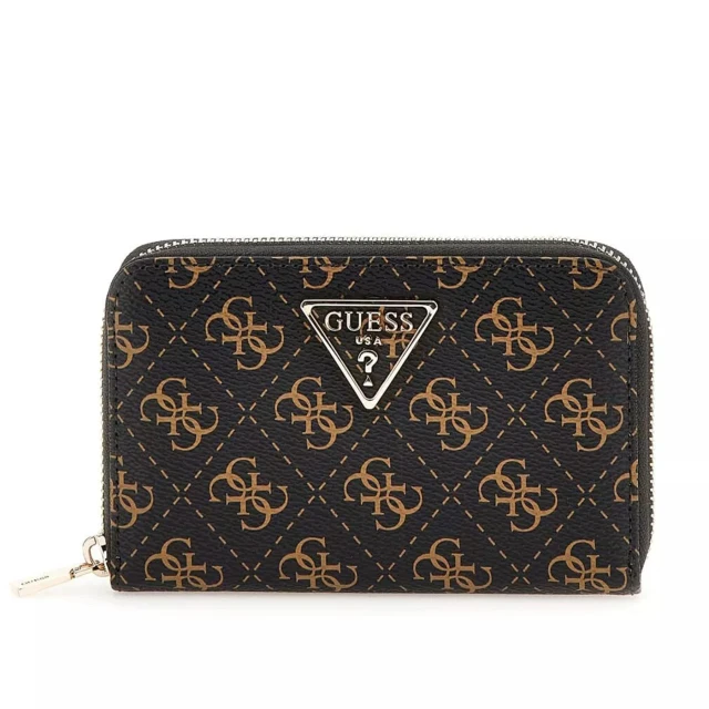 Guess Laurel Slg Medium Zip Around  Γυναικείο Πορτοφόλι Καφέ