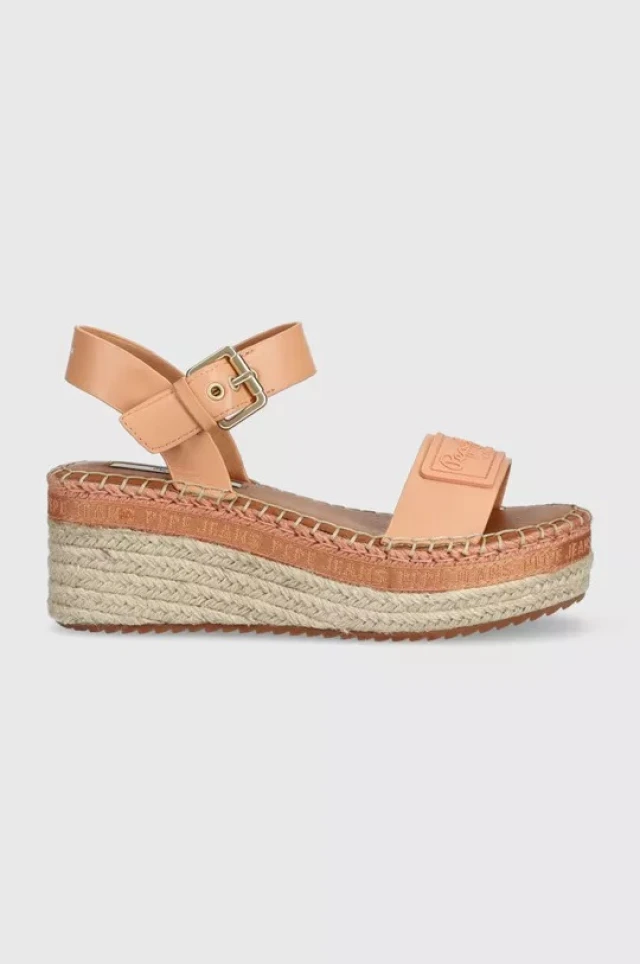 Pepe Jeans Witney Brand Γυναικείες Πλατφόρμες Nude