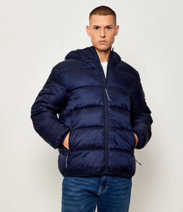 Tommy Hilfiger Tjm Hooded Logo Puffer Ext Ανδρικό Μπουφάν Μπλε