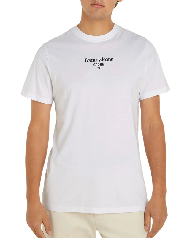 Tommy Hilfiger Tjm Slim Tj 85 Entry Tee Ext Ανδρική Μπλούζα Λευκή