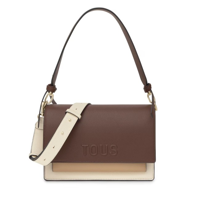 Tous Bandolera M. Audree Saff Beige-Marron Γυναικεία Τσάντα Μπεζ Καφέ