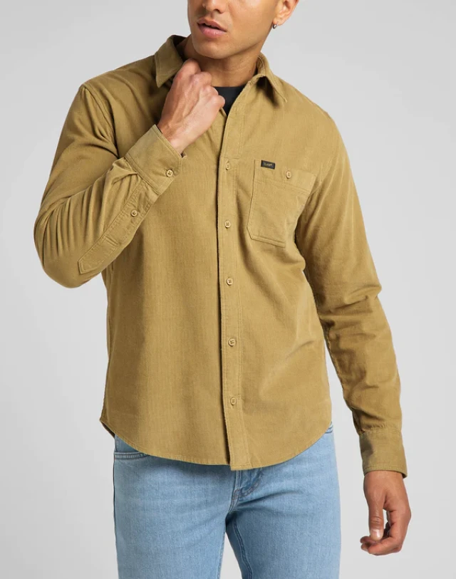 Lee Leesure Shirt Ανδρικο Κοτλε Πουκαμισο Λαδι