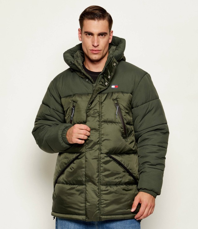 Tommy Hilfiger Tjm Fabric Mix Padded Parka Aνδρικό Μπουφάν Πράσινο