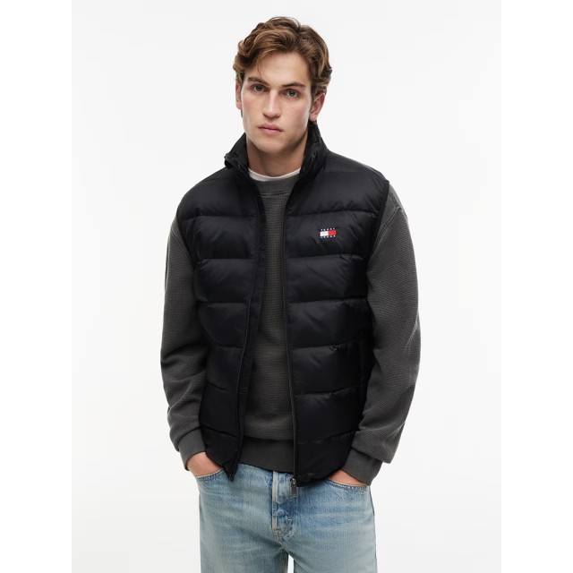 Tommy Hilfiger Tjm Light Down Vest Ext Ανδρικο Μπουφάν Αμάνικο Μαύρο