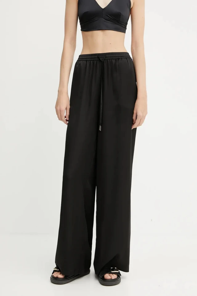 Guess Ines Wide Leg Jogger Γυναικείο Παντελόνι Μαύρο