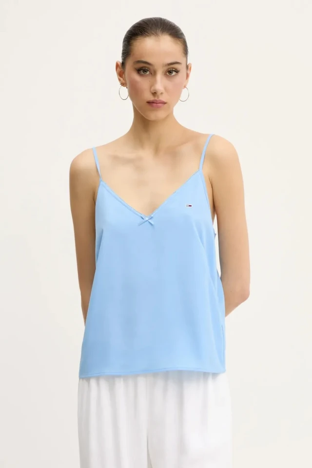 Tommy Hilfiger Tjw Essential Strappy Top Ext Γυναικεία Μπλουζα Σιελ