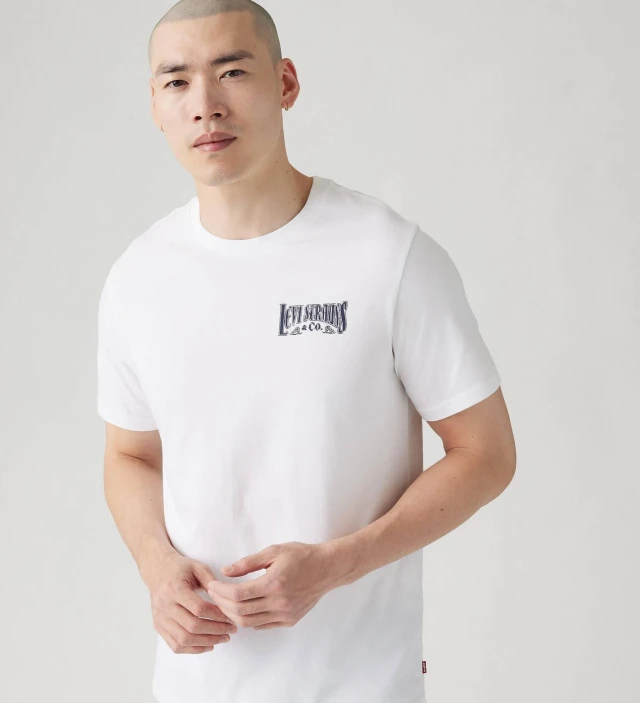 Levis Graphic Crewneck Tee Whites Ανδρική Μπλούζα Λευκή