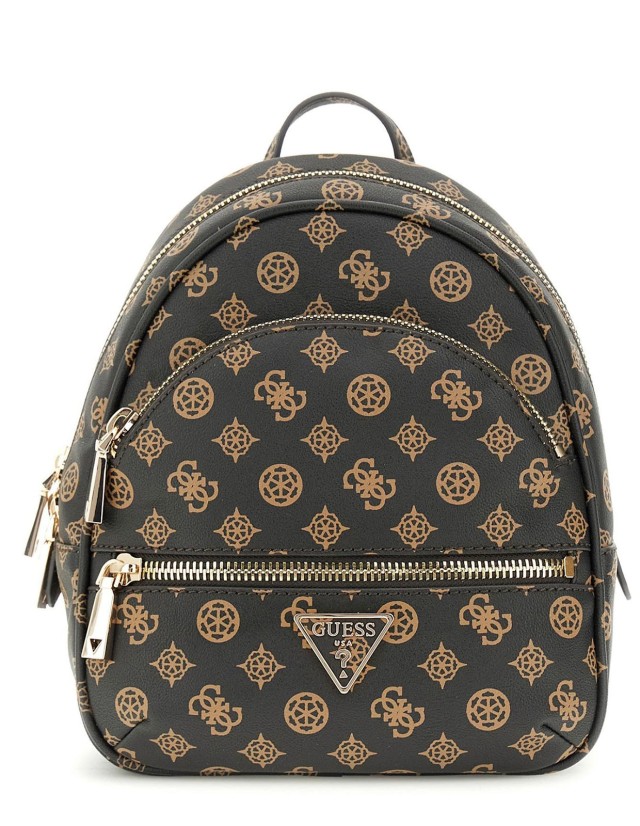 Guess Manhattan Ii Backpack Γυναικεία Τσάντα Backpack Καφέ