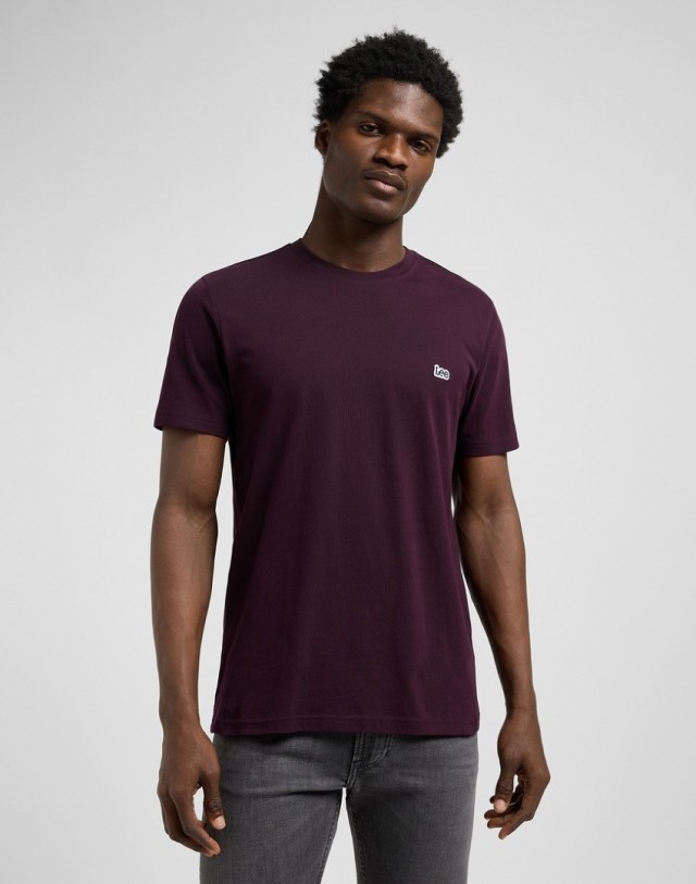 Lee Ss Patch Logo Tee Deep Wine Ανδρική Μπλούζα Μπορντό