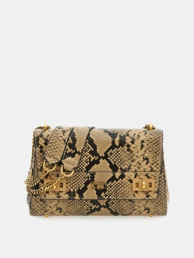 Guess Katey Flap Shoulder Bag Γυναικεία Τσάντα Animal Print