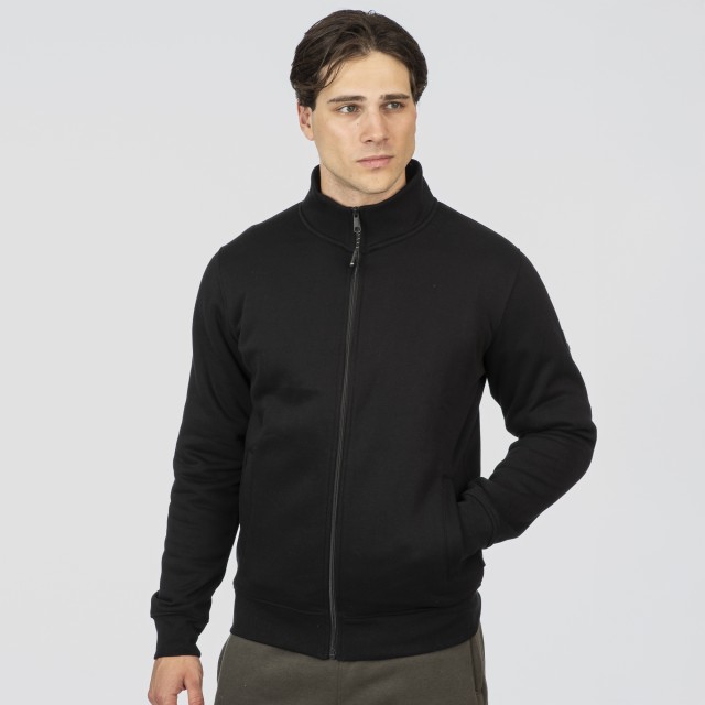 REBASE FULL-ZIP TOP Zακετα Φουτερ Mαυρη