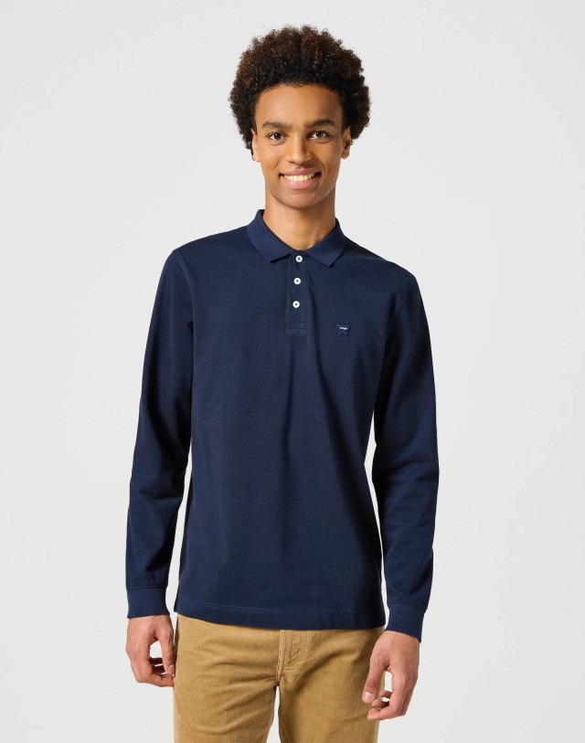 Wrangler Ls Refined Polo Navy Ανδρική Μπλούζα Polo Μπλε