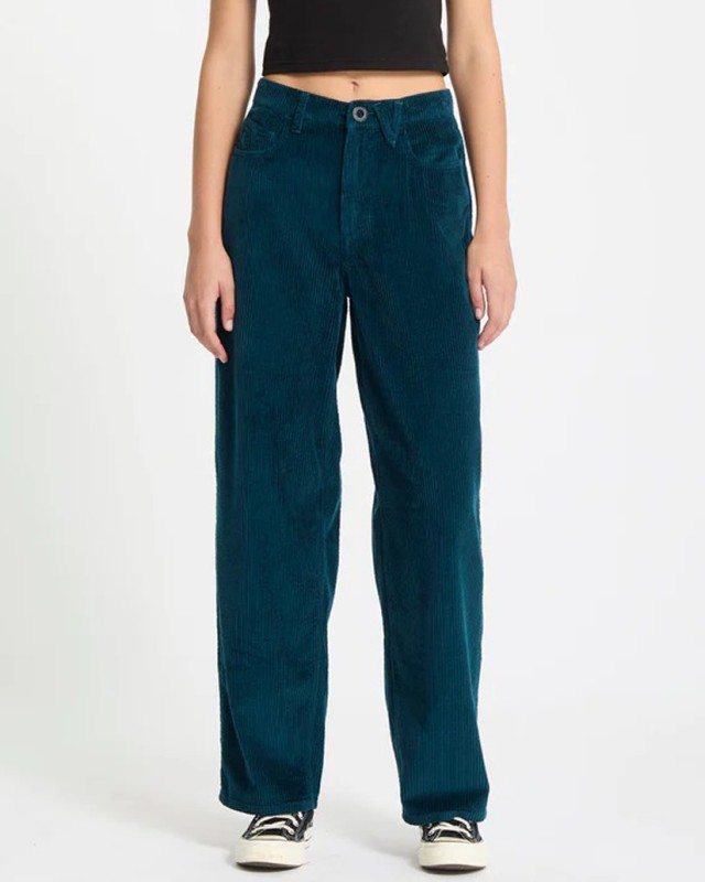 Volcom Weellow Ii Cord Γυναικείο Παντελόνι Κοτλε Πετρόλ