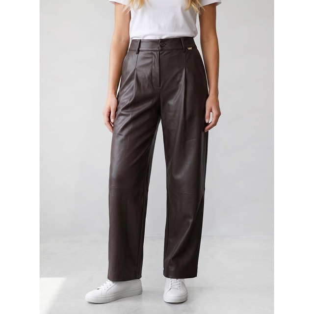 MarkUp Pant.Balloon In Ecop. Γυναικείο Παντελόνι Balloon Faux Leather Καφέ