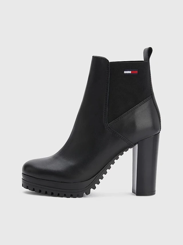 Tommy Hilfiger Essentials High Heel Boot Γυναικεια Μποτακια Μαυρα