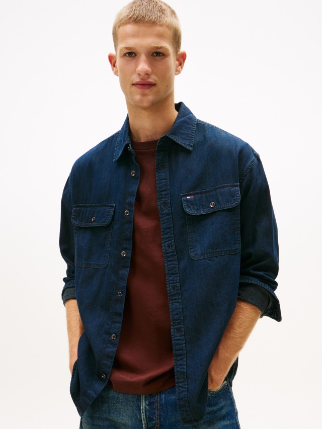 Tommy Hilfiger Ls Relaxed Denim Shirt Bl Bk Ανδρικό Πουκάμισο Τζιν