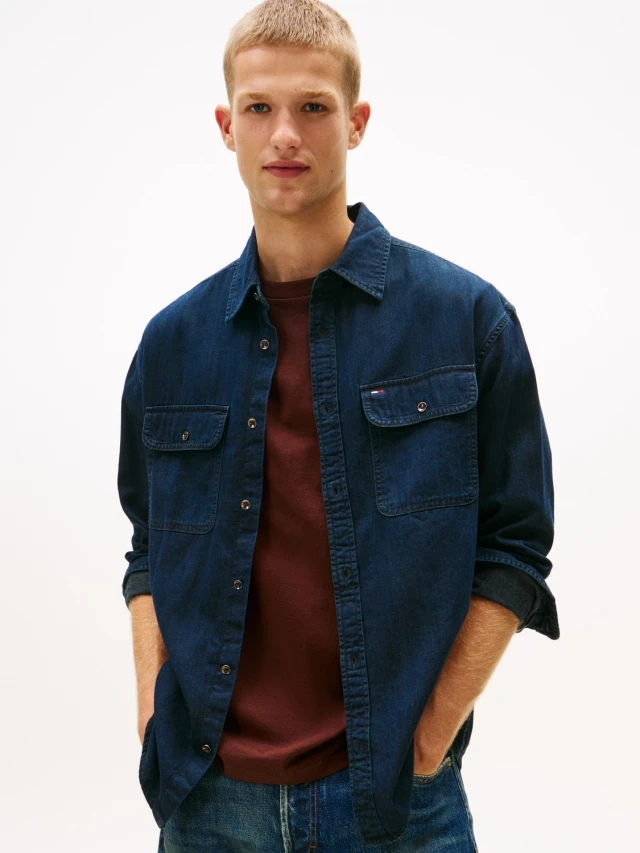 Tommy Hilfiger Ls Relaxed Denim Shirt Bl Bk Ανδρικό Πουκάμισο Τζιν