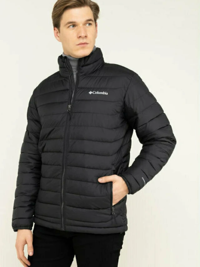Columbia Powder Lite Jacket Ανδρικο Μπουφαν Μαυρο