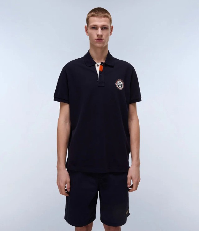 Napapijri E-Clanis Ss Blu Marine Ανδρική Μπλούζα Polo Μπλε