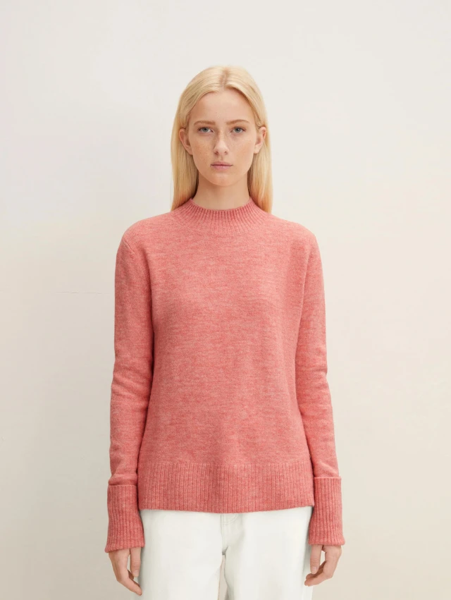 Tom Tailor Cosy Mock Neck P Γυναικείο Πλεκτό Σομον