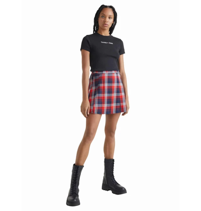 Tommy Hilfiger Tjw Baby Serif Linear Ss Γυναικεια Μπλουζα Μαυρη