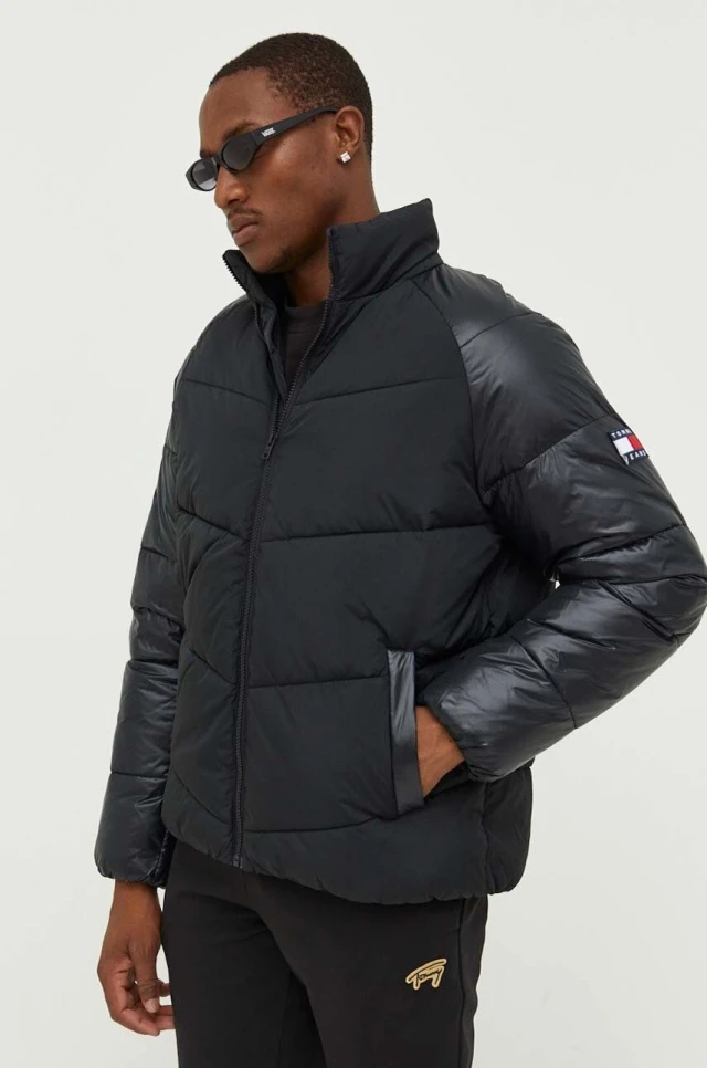 Tommy Hilfiger Tjm Tonal Blocking Puffer Ανδρικό Μπουφάν Μαύρο