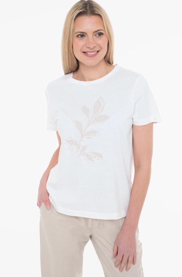 Τom Tailor T-Shirt Crew Neck Γυναικεία Μπλούζα Λευκή
