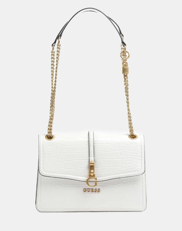 Guess G James Convertible Xbody Flap Γυναικεία Τσάντα Λευκή